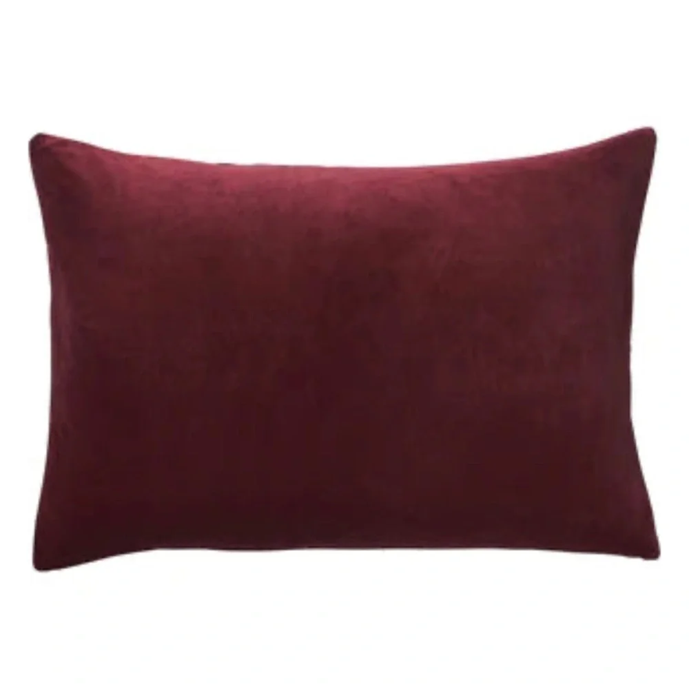 Sage x Clare‎ Pimonte Velvet Cotton Pillowcase Rectangle Maroon